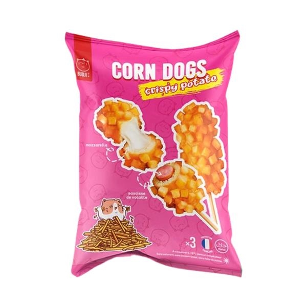 Budji Crispy Potato Corn Dog Sausage & Mozzarella 330 gr x 12 pc
