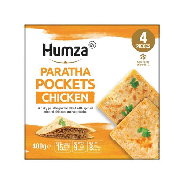 Humza Poches Paratha au Poulet 400 gr x 12 pc